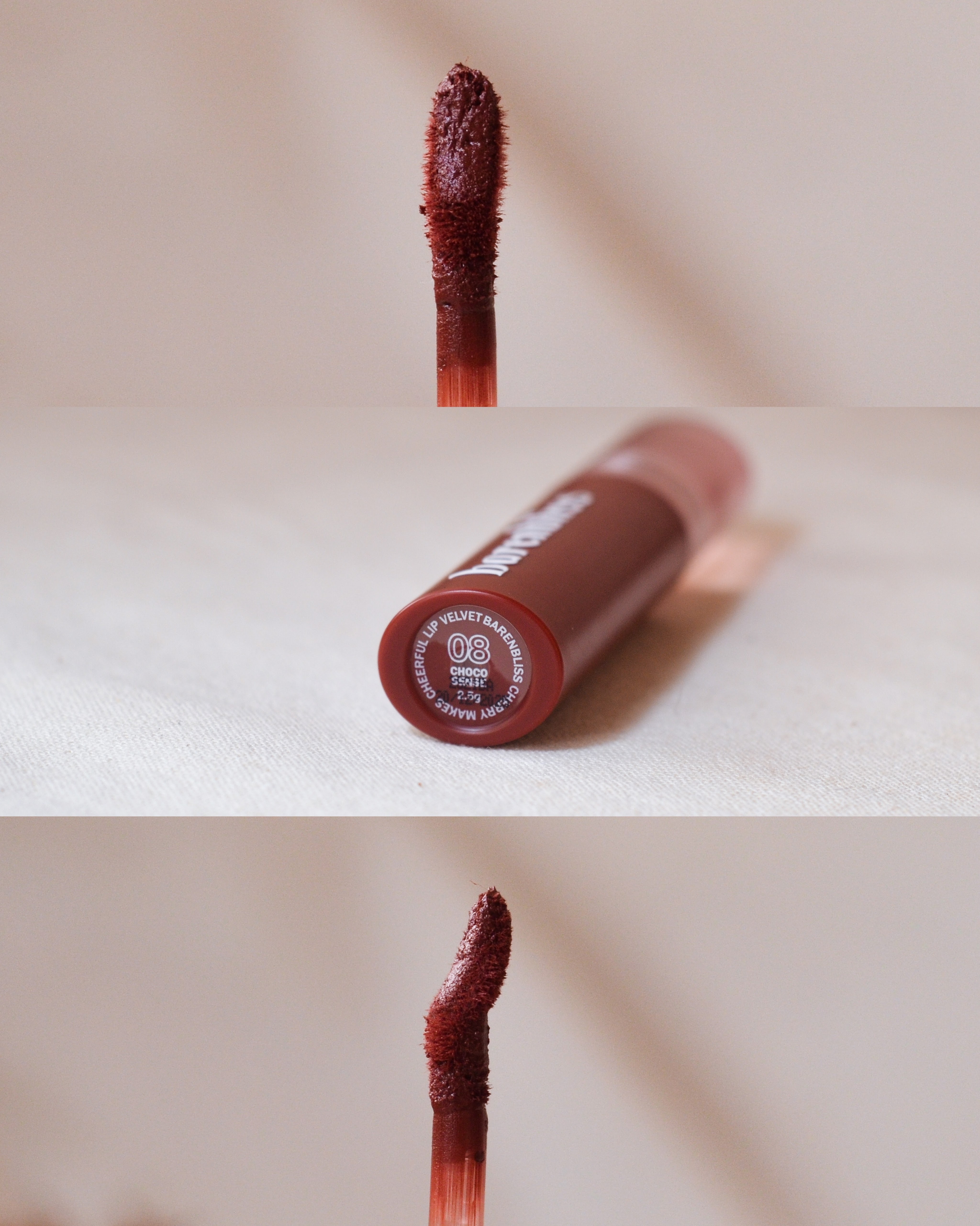 Kemasan dan aplikator Barenbliss Cherry Makes Cheerful Lip Velvet all shades Kemasan dan aplikator Barenbliss Cherry Makes Cheerful Lip Velvet all shades